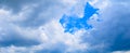 Panoramic blue sky clouds. and rain cloud of in summer time beautiful background Royalty Free Stock Photo