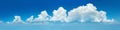 Panoramic Blue Sky with  light clouds banner background Royalty Free Stock Photo