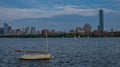 Panoramic Boston skyline from the river