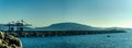 Panoramic of the breakwater of the outer port of Ferrol