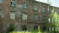 Panoramic broken Windows of an abandoned hospital