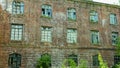 Panoramic broken Windows of an abandoned hospital