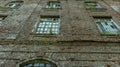 Panoramic broken Windows of an abandoned hospital