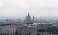 Panoramic Budapest city, Hungary in misty morning