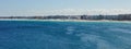 panoramic of Cabo Frio seascape, Rio de Janeiro, Brazil. Buildings of coastal city