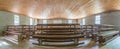 Panoramic Capture Of Old Church Interior. Royalty Free Stock Photo