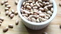 Panoramic of carioca beans in a bowl.