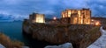 Panoramic of Castro Urdiales at dusk