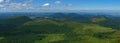 Panoramic of the chain of Puys volcanoes of Puy-de-DÃÂ´me Royalty Free Stock Photo