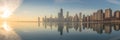 Panoramic Chicago Skyline Cityscape at night  and  blue sky with cloud, Chicago, United state Royalty Free Stock Photo