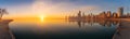 Panoramic Chicago Skyline Cityscape at night  and  blue sky with cloud, Chicago, United state Royalty Free Stock Photo