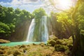 Panoramic Cikaso waterfall landscape Royalty Free Stock Photo