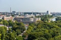 Panoramic city view of Berlin from the top of the Berlin Victory Column in Tiergarten, Berlin, with modern skylines and churches Royalty Free Stock Photo