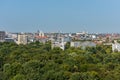 Panoramic city view of Berlin from the top of the Berlin Victory Column in Tiergarten, Berlin, with modern skylines and churches Royalty Free Stock Photo