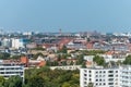 Panoramic city view of Berlin from the top of the Berlin Victory Column in Tiergarten, Berlin, with modern skylines and churches Royalty Free Stock Photo