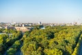 Panoramic city view of Berlin, viewfrom the top of the Berlin Victory Column in Tiergarten, Berlin, with modern skylines and green Royalty Free Stock Photo