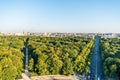 Panoramic city view of Berlin, viewfrom the top of the Berlin Victory Column in Tiergarten, Berlin, with modern skylines and green Royalty Free Stock Photo