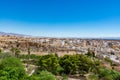 Panoramic cityscape of Almeria with the walls of Alcazaba Castle