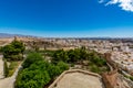 Panoramic cityscape of Almeria with the walls of Alcazaba (Castle) Royalty Free Stock Photo