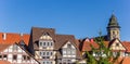 Panoramic cityscape of historic town Hann. Munden