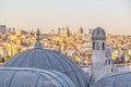 Panoramic cityscape of Istanbul from Suleymaniye Mosque overlooking the Golden Horn or Halic