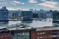 Panoramic Cityscape with Modern Waterfront Architecture and Blue Sky Royalty Free Stock Photo