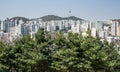 Panoramic cityscape of Seoul, capital of South Korea Royalty Free Stock Photo