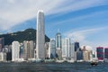 View of Victoria Harbour in Hong Kong. Royalty Free Stock Photo