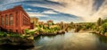 Washington Water Power building and the Monroe Street Bridge in Spokane Royalty Free Stock Photo