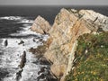 Panoramic of the cliffs of Cabo PeÃÂ±as, Asturias Royalty Free Stock Photo