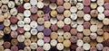 Panoramic close-up of wine corks Royalty Free Stock Photo
