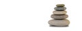 Panoramic Closeup Shot Of A Pile Of Stones On An Isolated White Background