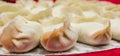 Panoramic closeup of traditional chinese dumplings