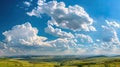 panoramic clouds with silver lining Royalty Free Stock Photo