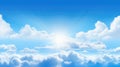 panoramic cloudscape with a clear blue sky Royalty Free Stock Photo