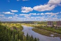 Panoramic Cloudy Sky Over The Calgary River