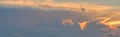 Panoramic of a cloudy sky at sunset Royalty Free Stock Photo