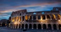 Panoramic of Coliseum or Flavian Amphitheatre Amphitheatrum Flavium or Colosseo, Rome, Italy Royalty Free Stock Photo