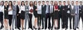 Panoramic collage of a group of successful young business people. Royalty Free Stock Photo