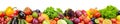Panoramic collection fresh fruits and vegetables for skinali iso Royalty Free Stock Photo
