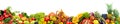 Panoramic collection fruits and vegetables for skinali isolated