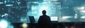 Panoramic computing infrastructure program framework data handling security. Measure connectivity artificial intelligence Royalty Free Stock Photo