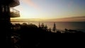 Panoramic - Coolangatta at sunset looking towards Surfers Paradise Qld Australia Royalty Free Stock Photo