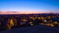 Panoramic day to night timelapse View of Madrid, Spain. Photo taken from the hills of Tio Pio Park, Vallecas