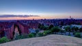 Panoramic day to night timelapse view of Madrid, Spain. Photo taken from the hills of Tio Pio Park, Vallecas