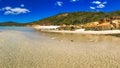 Panoramic 360 degrees view of Whitehaven Beach in the Whitsunday Islands