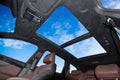 Panoramic double sunroof in a passenger car