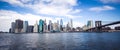 Panoramic Downtown Manhattan Skyline, New York, USA- view from the Brooklyn