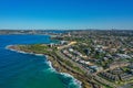 Panoramic drone aerial view over Freshwater, Queenscliff and Manly in the Northern Beaches area of Sydney, Australia Royalty Free Stock Photo