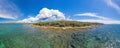 Panoramic drone picture of typical Croatian shore landscape taken near Rovinj